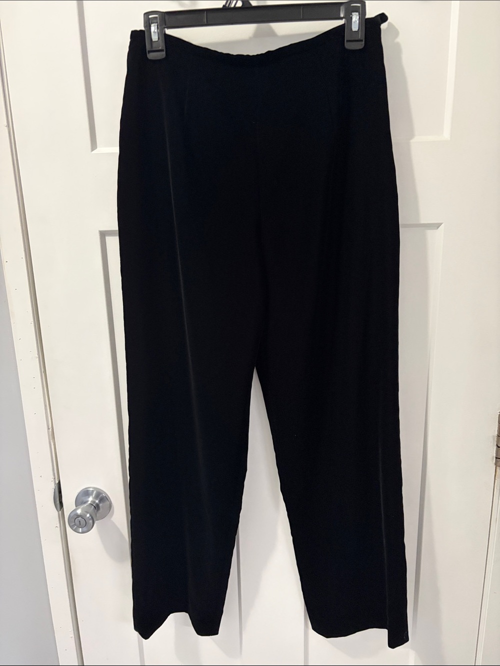 Talbots Black Wide-Leg Side zip Velvet-like Dress Pants